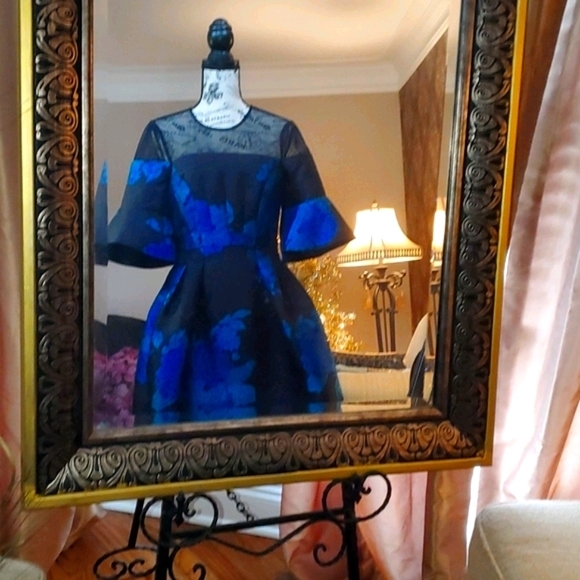 Floral, Sheer, Bell Sleeveless, Dress - Picture 2 of 13